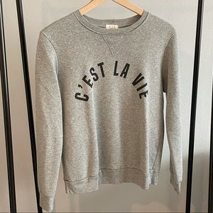 C’est le vie grey sweatshirt